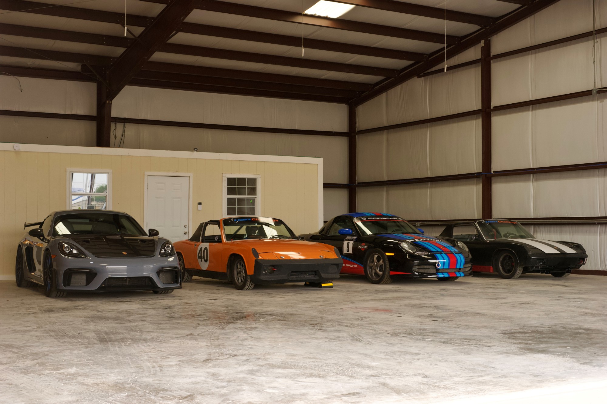 A lineup of cars stored in the facility